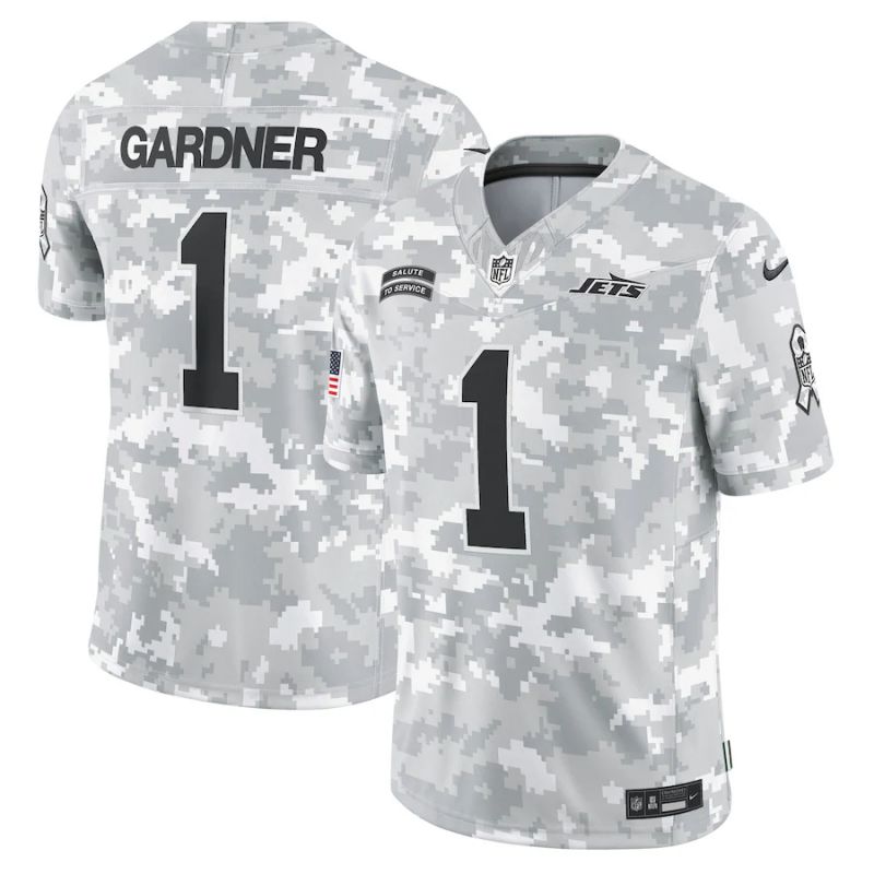 Men New York Jets #1 Gardner Nike Arctic Camo 2024 Salute to Service Limited NFL Jersey